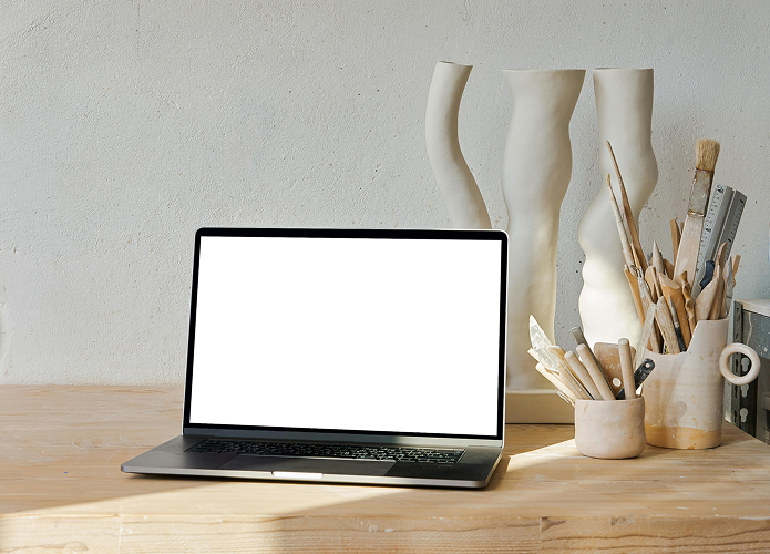 view of laptop computer displaying project