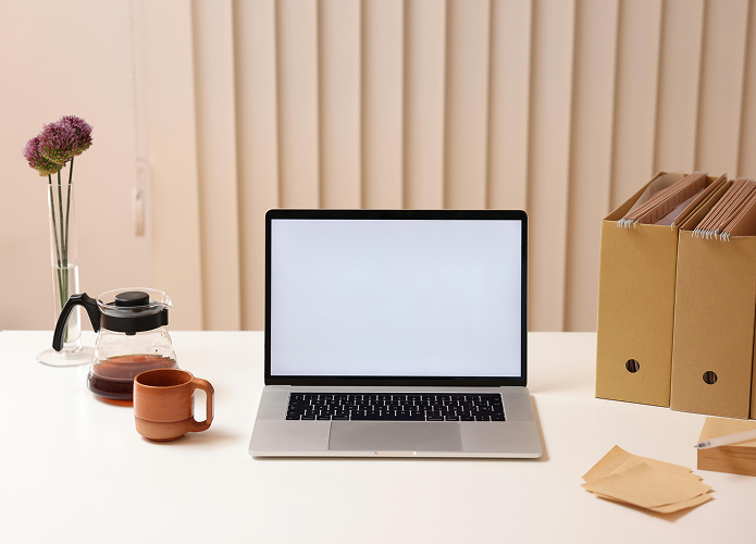 view of laptop computer displaying project